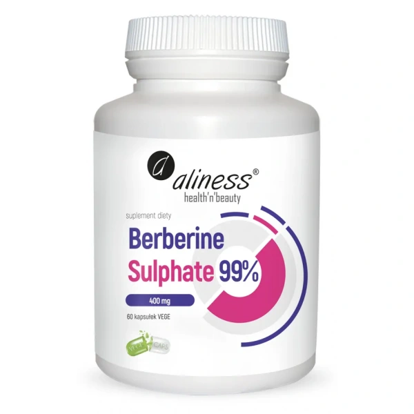 ALINESS Berberine Sulphate 99% 400mg (Siarczan Berberyny) 60 kapsułek wegetariańskich