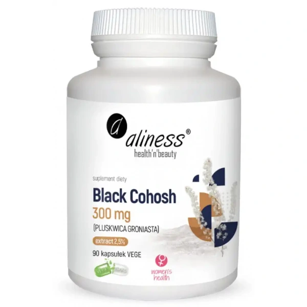 ALINESS Black Cohosh 300mg (Łagodzi objawy menopauzy) 90 Kapsułek wegetariańskich