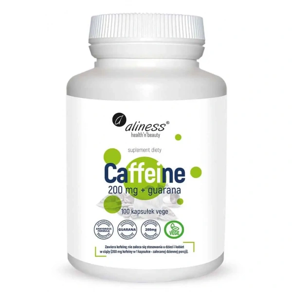 ALINESS Caffeine 200mg + Guarana 100 Vegetarian Capsules