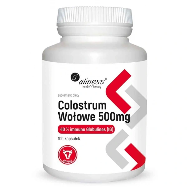 ALINESS Colostrum Wołowe 40% Immunoglobuliny IG (Siara Bydlęca) - 100 kapsułek