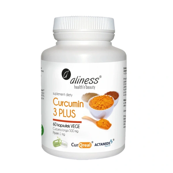 ALINESS Curcumin C3 Complex PLUS (Kurkumina + Piperyna) 60 kapsułek wegetariańskich