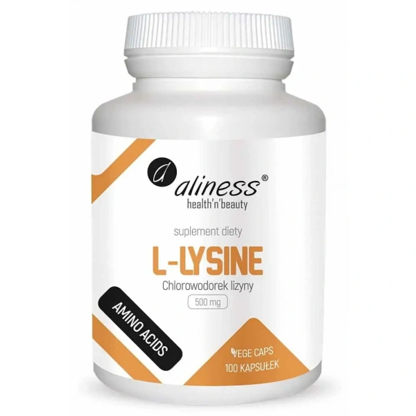 ALINESS L-Lysine (Lysine Hydrochloride) 500 mg - 100 Vege Capsules