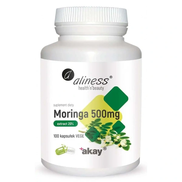 ALINESS Moringa extract 20% 500mg (Regulation of Blood Glucose) 100 Vegetarian Capsules