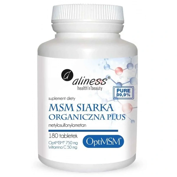 ALINESS MSM Siarka Organiczna PLUS OptiMSM - 180 tabletek