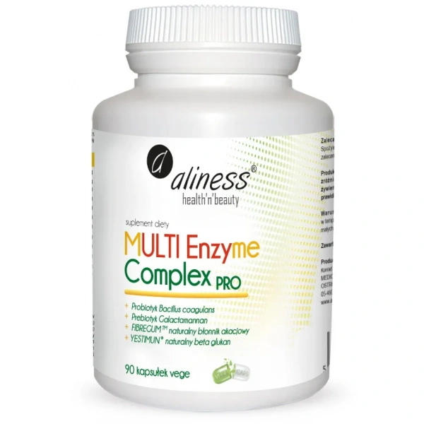 ALINESS Multi Enzyme Complex PRO (Enzymy Trawienne z Probiotykiem i Prebiotykiem) 90 kapsułek wegetariańskich