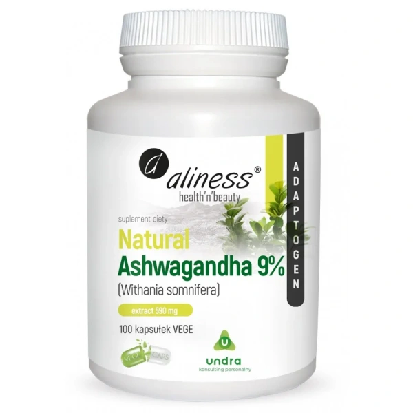 ALINESS Natural Ashwagandha 590mg 9% - 100 vegetarian capsules