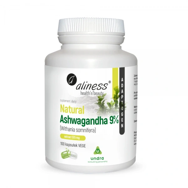 ALINESS Natural Ashwagandha 570mg 9% - 100 vegetarian capsules