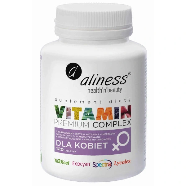 ALINESS Premium Vitamin Complex dla Kobiet 120 Tabletek wegetariańskich