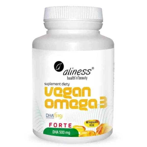 ALINESS Vegan Omega 3 FORTE DHA 500mg (from Microalgae) 60 Vegan Capsules