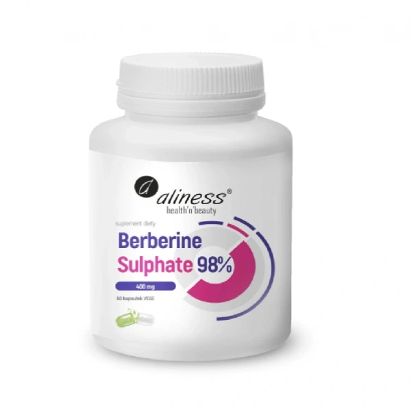 ALINESS Berberine Sulphate 98% 400 mg (Siarczan Berberyny) 60 kapsułek wegetariańskich