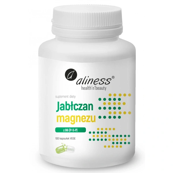 ALINESS Magnesium Malate + Vitamin B6 P-5-P 140mg - 100 vegetarian capsules