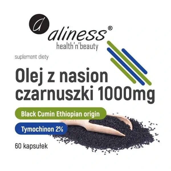ALINESS Olej z Nasion Czarnuszki 2% 1000mg (Regulacja Glukozy we krwi) 60 Kapsułek