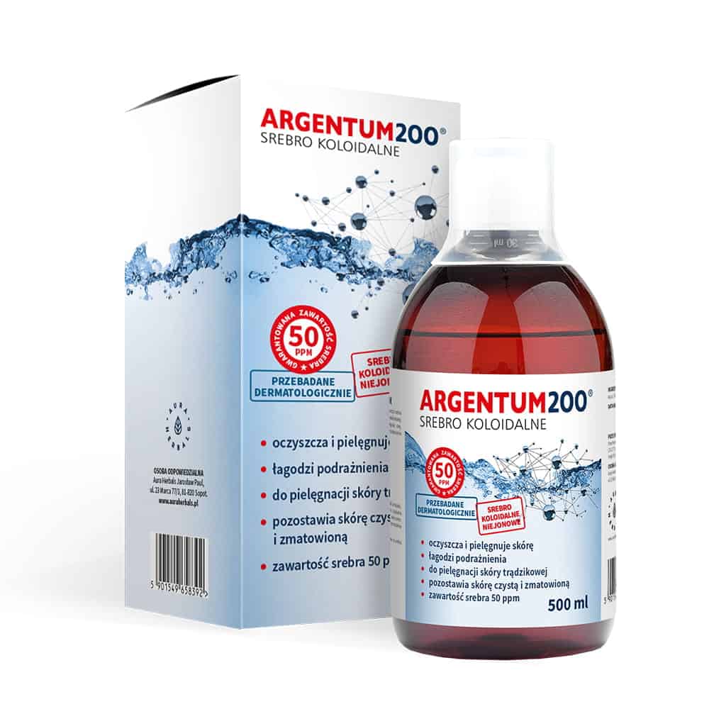 Argentum200 Srebro Koloidalne 50ppm (Tonik ze srebrem) 500ml