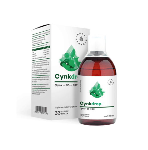AURA HERBALS Cynkdrop (Cynk, Witamina B6 + B12) 500ml