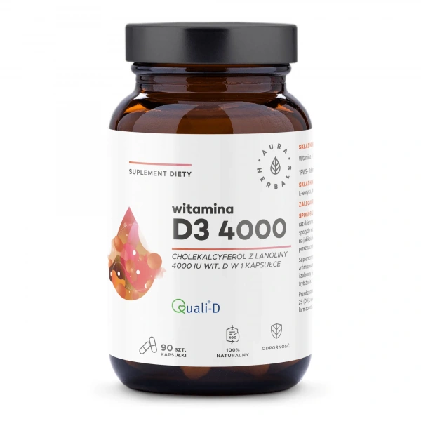AURA HERBALS Vitamin D3 4000 IU 90 capsules