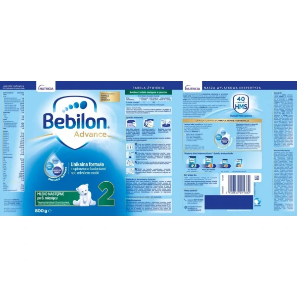 BEBILON 2 z Pronutra-Advance (Mleko modyfikowane dla niemowląt po 6 miesiącu) 2 x 800g