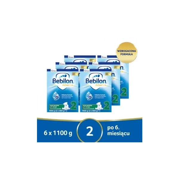 BEBILON 2 z Pronutra-Advance (Mleko modyfikowane dla niemowląt po 6 miesiącu) 6 x 1100g