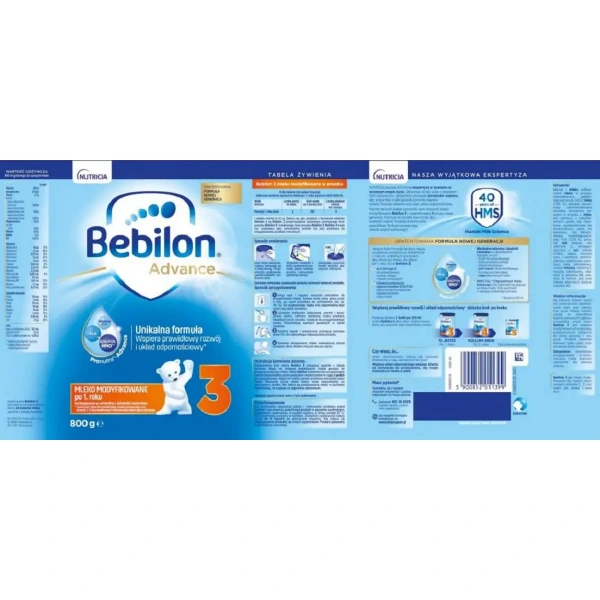 BEBILON 3 z Pronutra-Advance (Mleko modyfikowane po 1. roku życia) 1100g