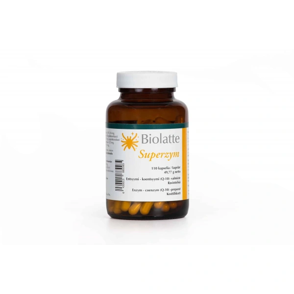 BIOLATTE Superzym (Enzymy trawienne + Koenzym Q10) 110 Kapsułek wegańskich