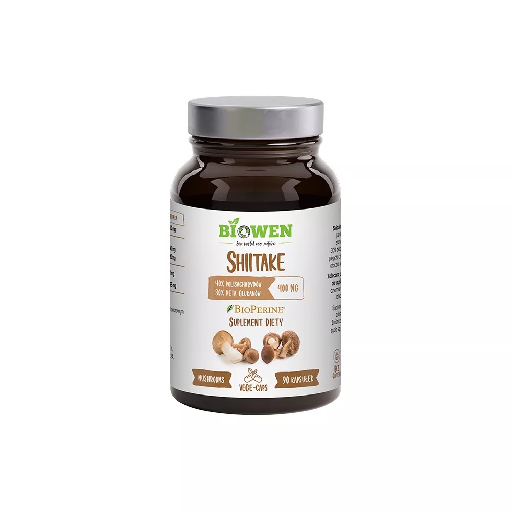 BIOWEN Shiitake 400mg (40% polisacharydów, 30% beta-glukanów) 90 Kapsułek