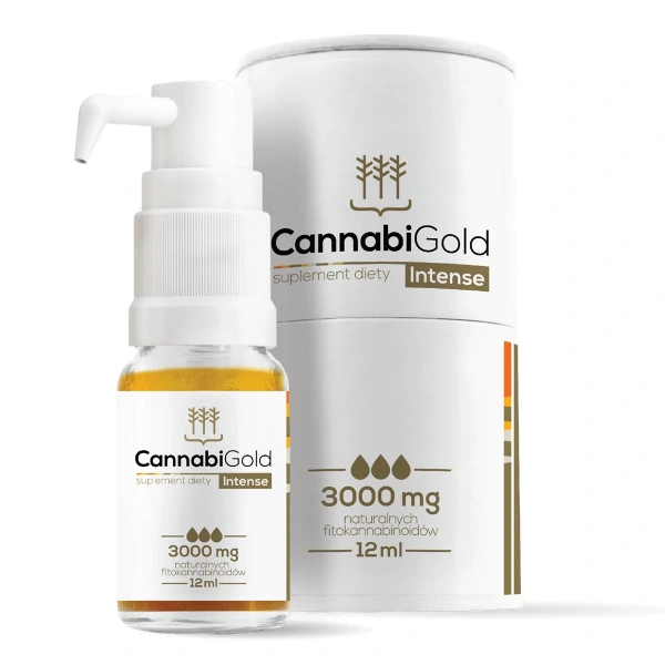 CannabiGold Intense (olej MCT kokosowy z ekstraktem CO2 z konopi włóknistych) 3000 mg