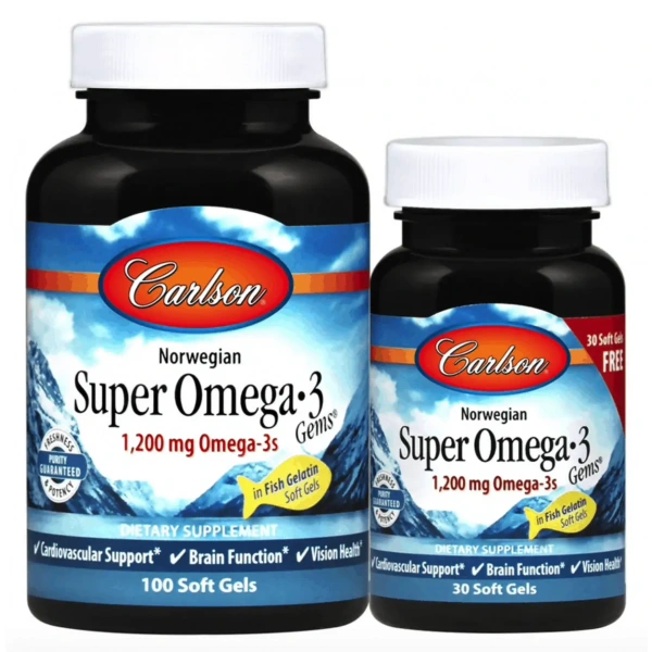 CARLSON LABS Super Omega-3 Gems Pescetarian (Omega 3 EPA DHA idealna dla Peskatarian) 100 + 30 kapsułek żelowych