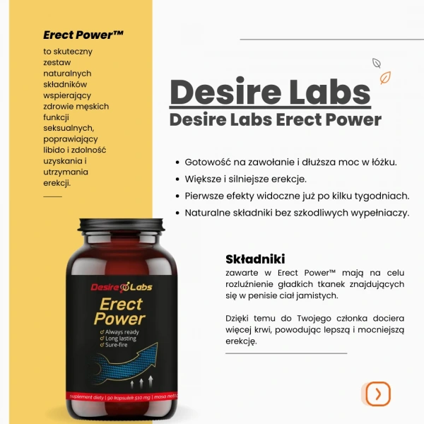 Desire Labs Erect Power ™ (Sexual Function Support, Libido Improvement) 90 Capsules