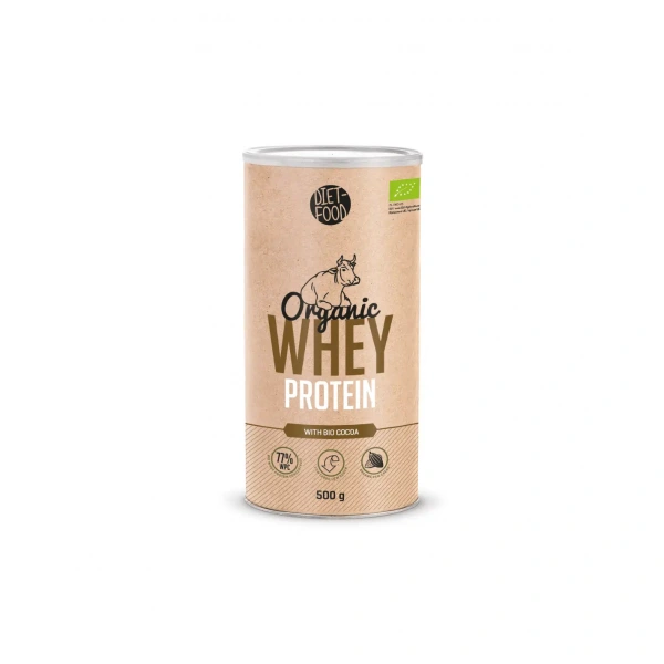 DIET-FOOD Organic Whey Protein (Ekologiczne białko z BIO mleka) 500g Kakao