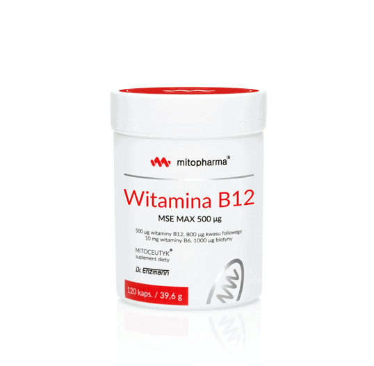 MITOPHARMA Witamina B12 MSE MAX 500mcg 120 Kapsułek