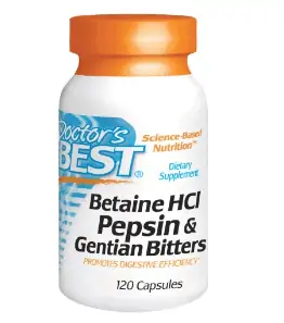 Doctor's Best Betaine Hcl Pepsin Bitters - 120 Caps - low check and dosage