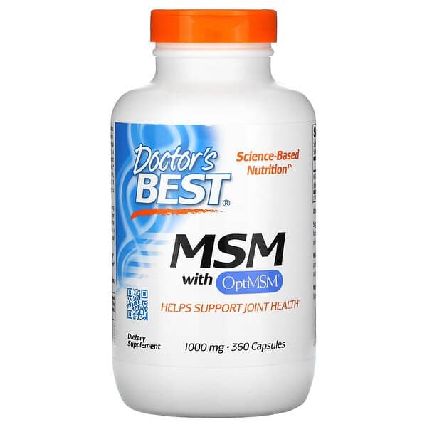 Doctor's Best MSM with OptiMSM 1000mg (Metylosulfonylometan) 360 Kapsułek