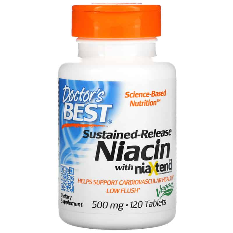 Doctor's Best Time-Release Niacin with niaXtend (Niacyna, Zdrowie komórkowe) 120 Tabletek