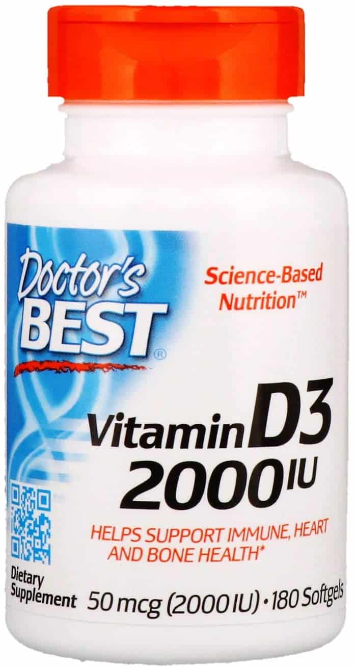 Doctor's Best Vitamin D3 2000IU (Witamina D3) 180 Kapsułek żelowych