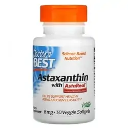 Doctor's Best Astaxanthin with AstaReal 6mg (Astaksantyna z AstaReal) 30 Kapsułek żelowych wegetariańskich