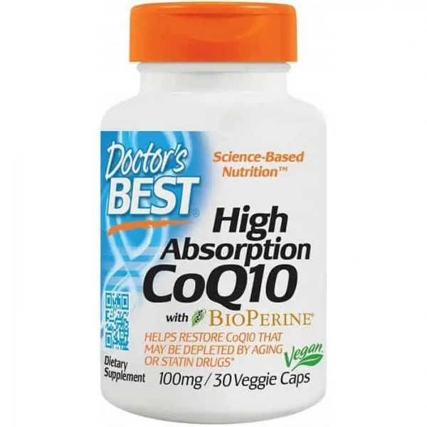 Doctor's Best High Absorption CoQ10 with BioPerine 100mg (CoQ10 z Bioperyną) 30 Kapsułek wegetariańskich