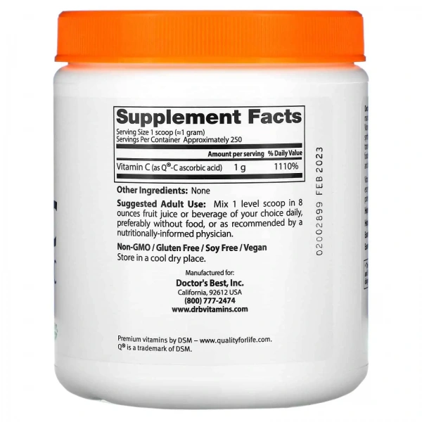 Doctor's Best Pure Vitamin C Powder with Q-C 250g