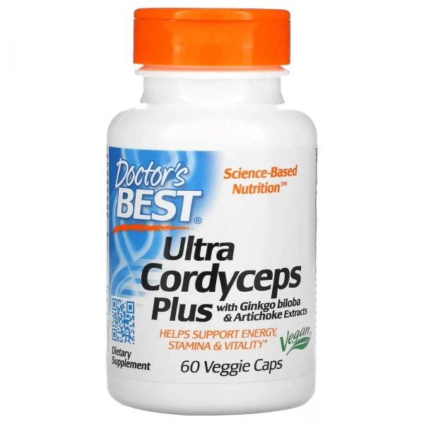 Doctor's Best Ultra Cordyceps Plus with Ginkgo Biloba and Artichoke Extracts 60 Vegetarian Capsules