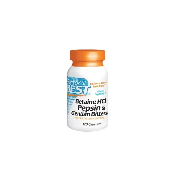 Doctor's Best Betaine HCl Pepsin & Gentian Bitters - 120 caps