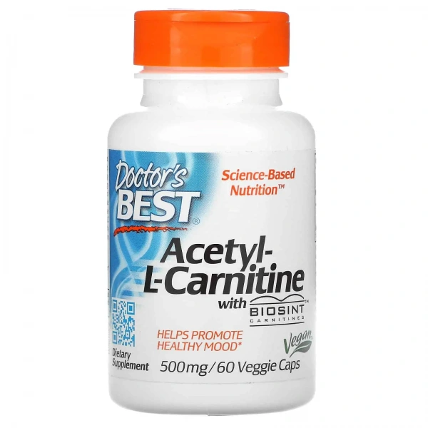 Doctor's Best Acetyl-L-Carnitine with Biosint Carnitines 500mg (Acetylo-L-Karnityna z Biosint Karnityny) 60 Kapsułek wegetariańskich