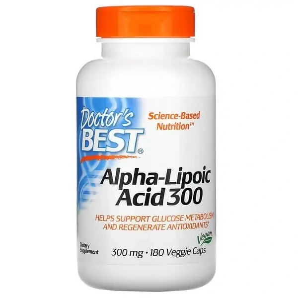 Doctor's Best Alpha-Lipoic Acid 300mg (Kwas Alfa-Liponowy) 180 Kapsułek wegatariańskich