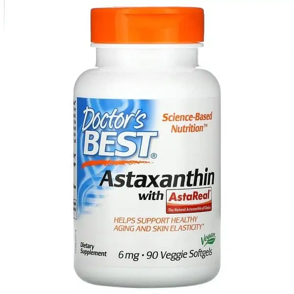 Doctor's Best, Astaxanthin with AstaReal® 6mg 90 Vegetarian Softgels