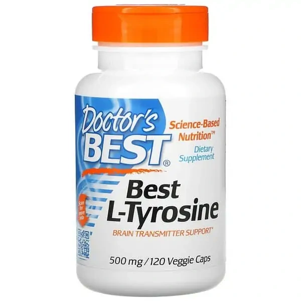 Doctor's Best Best L-Tyrosine 500mg (L-Tyrozyna) 120 Kapsułek wegetariańskich