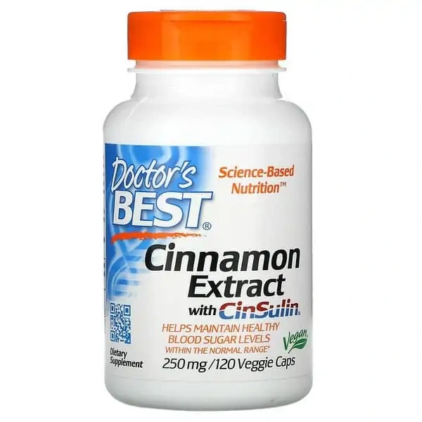 Doctor's Best Cinnamon Extract with CinSulin 250mg (Ekstrakt z cynamonu) 120 Kapsułek wegetariańskich