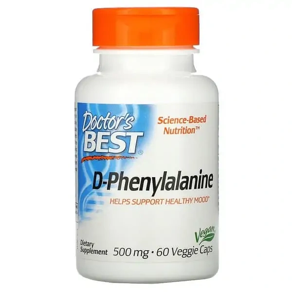 Doctor's Best D-Phenylalanine 500mg 60 Vegetarian Capsules
