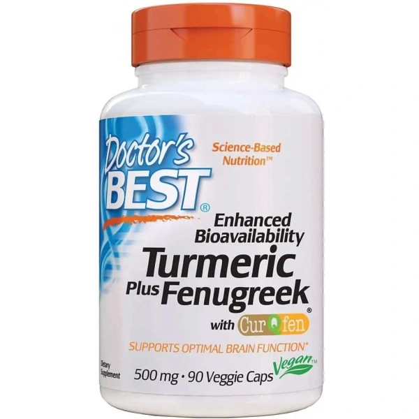 Doctor's Best Enhanced Bioavailability Turmeric + Fenugreek 90 Vegetarian Capsules