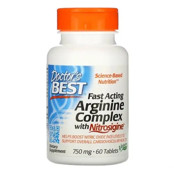 Doctor's Best Fast Acting Arginine Complex with Nitrosigine 750mg 60 Tablets