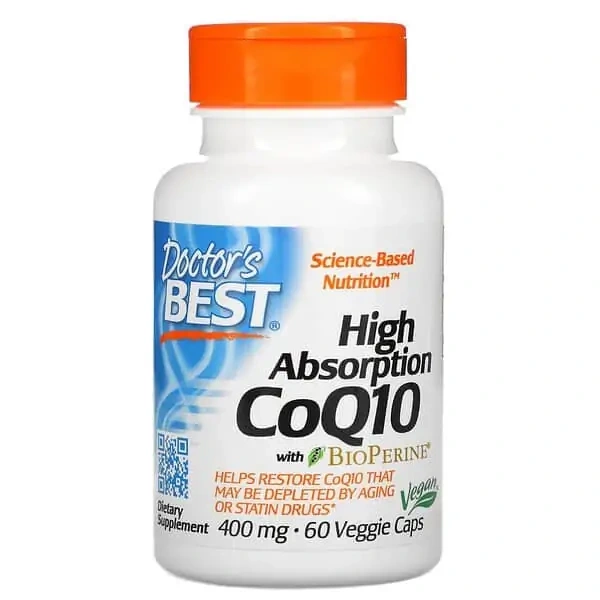 Doctor's Best High Absorption CoQ10 with BioPerine 400mg (CoQ10 z Bioperyną) 60 Kapsułek wegetariańskich