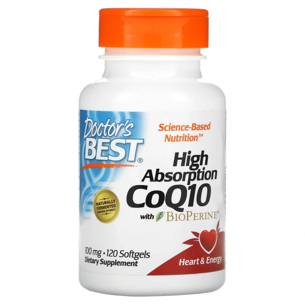 Doctor's Best High Absorption CoQ10 z Bioperyną, 100mg - 120 kapsułek wegetariańskich