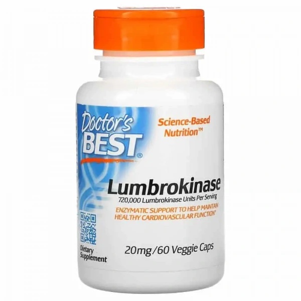 Doctor's Best Lumbrokinase (Lumbrokinaza, Układ sercowo-naczyniowy) 60 Kapsułek wegetariańskich