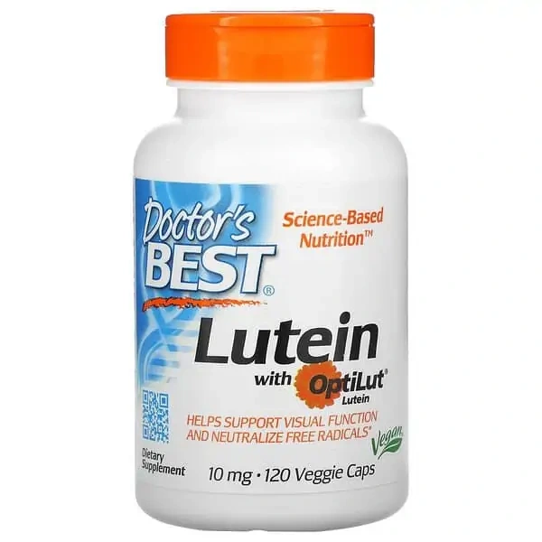 Doctor's Best Lutein with OptiLut 10mg 120 Vegetarian Capsules